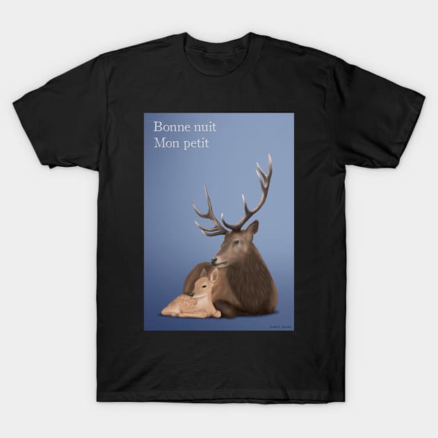 Deer poster and his fawn T-Shirt by AudreyJanvier